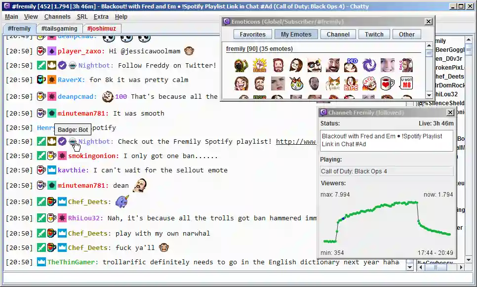 chatty twitch logs