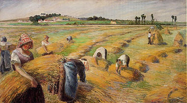 Peasants harvesting wheat