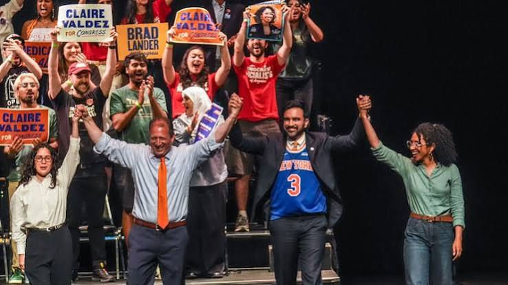A picture of Mamdani and the victorious candidates he endorsed.