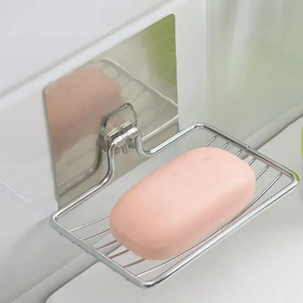Miniatura: Saboneteira de Parede em Aço Inoxidável Antiferrugem para Banheiro