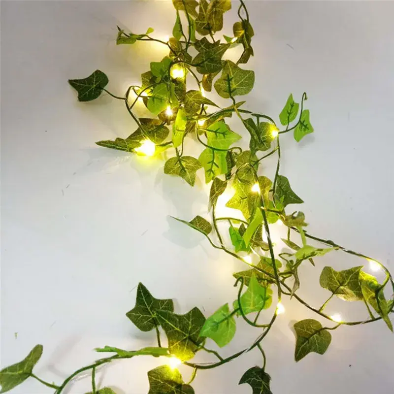 Miniatura: Cordão de Luz LED com Folhagem Verde Decorativa