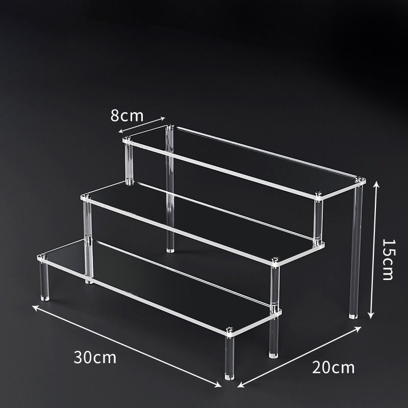 Miniatura: Display Acrílico Crystal Clear — Expositor Multifuncional em Degraus 