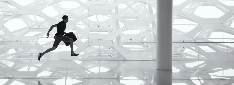 Mand løber afsted i høj fart med en taske i hånden