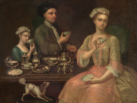 "A Family of Three at Tea" by Richard Collins - 1727