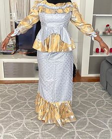 Taille basse Bazin et brocart