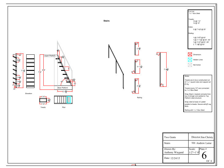 Two Gentleman of Verona Balcony Drafting Stairs - Anthony Wiegand