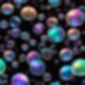 holographic soap bubbles floating against a solid black background.jpg