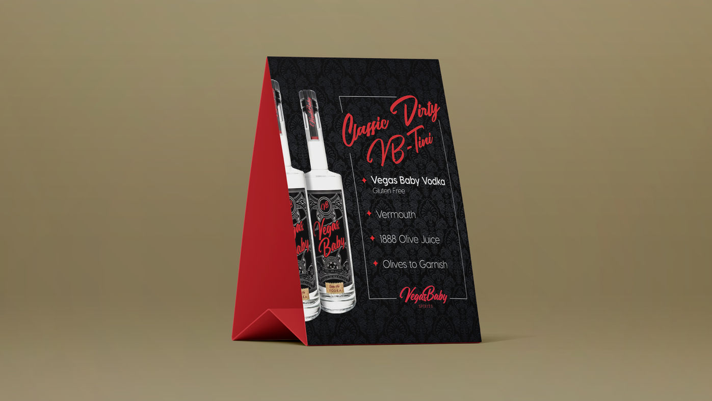Table sign for vodka company