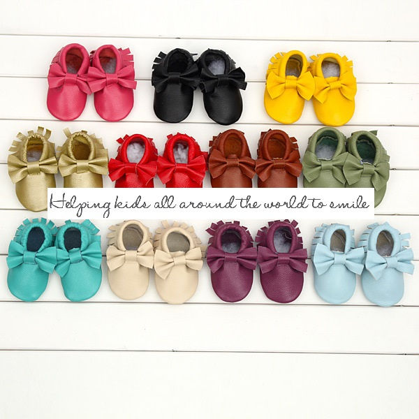 Thumbnail: Baby Bow Tie Soft Leather Shoes