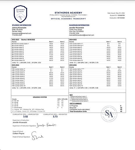 Homeschool High School Transcript Service
