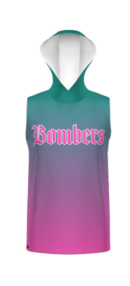 YOUTH TEAL/PINK SHORT SLEEVELESS HOODIE