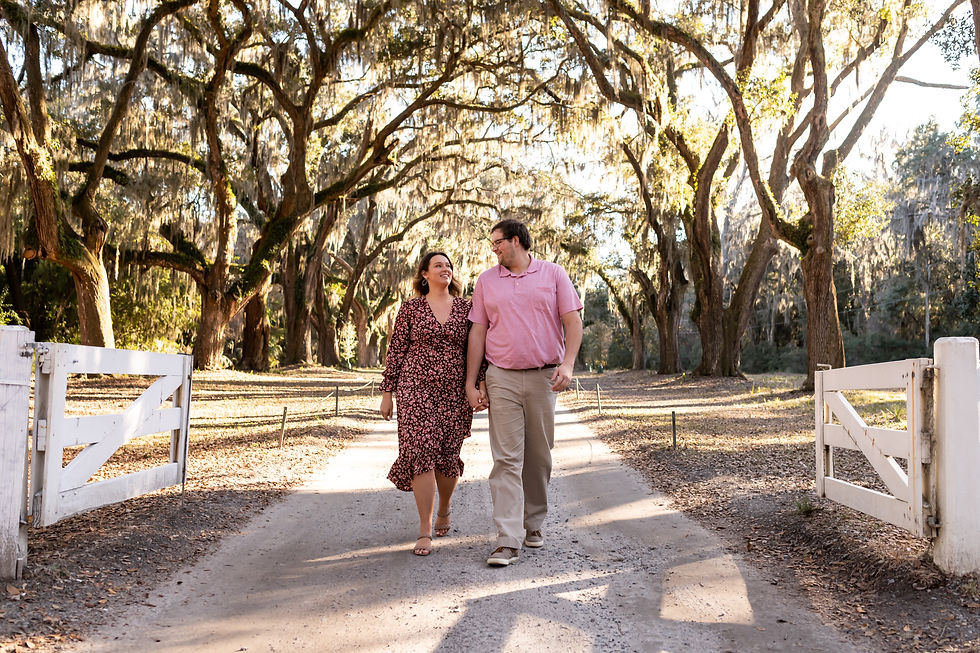 Alisha and Dustin's engagement session and Wormsloe in Savannah, Georgia.
