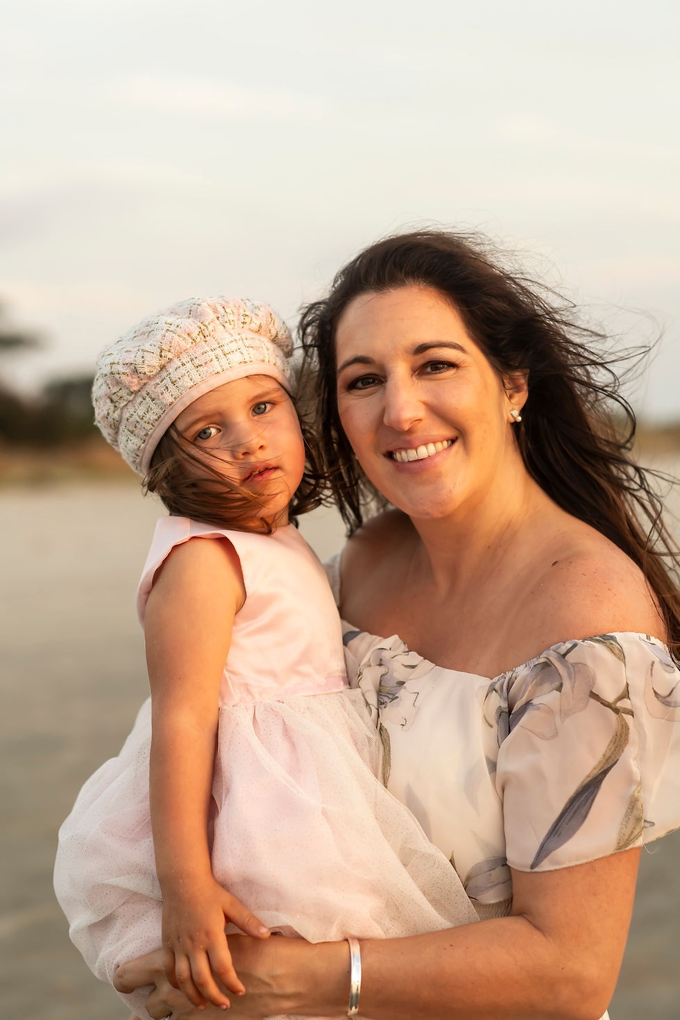 The Elwood family's family portraits on Tybee Island Beach in Savannah, Georgia.