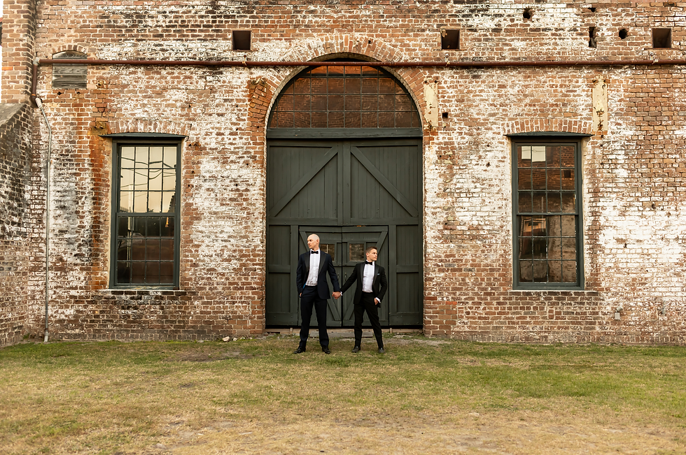 Logan and Mark's vibrant wedding at the Georgia State Railroad Museum in Savannah, Georgia.