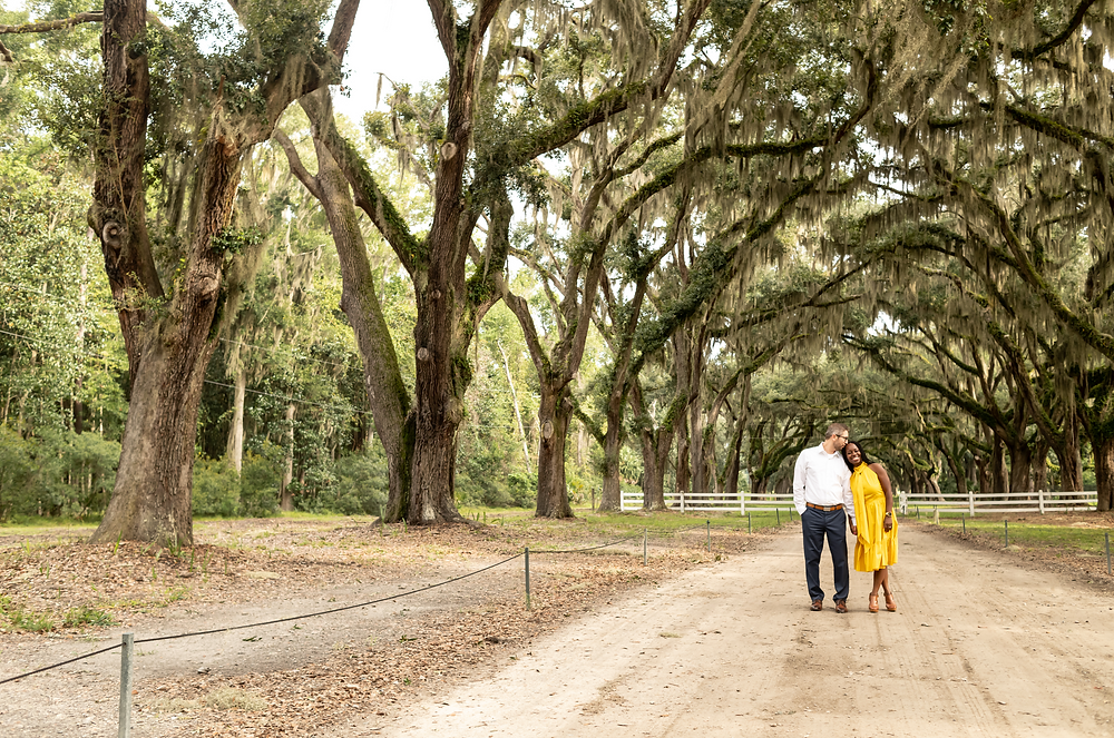 Christabel & Mike's Engagement Session at Wormsloe and Jones Street in Savannah, Georgia.