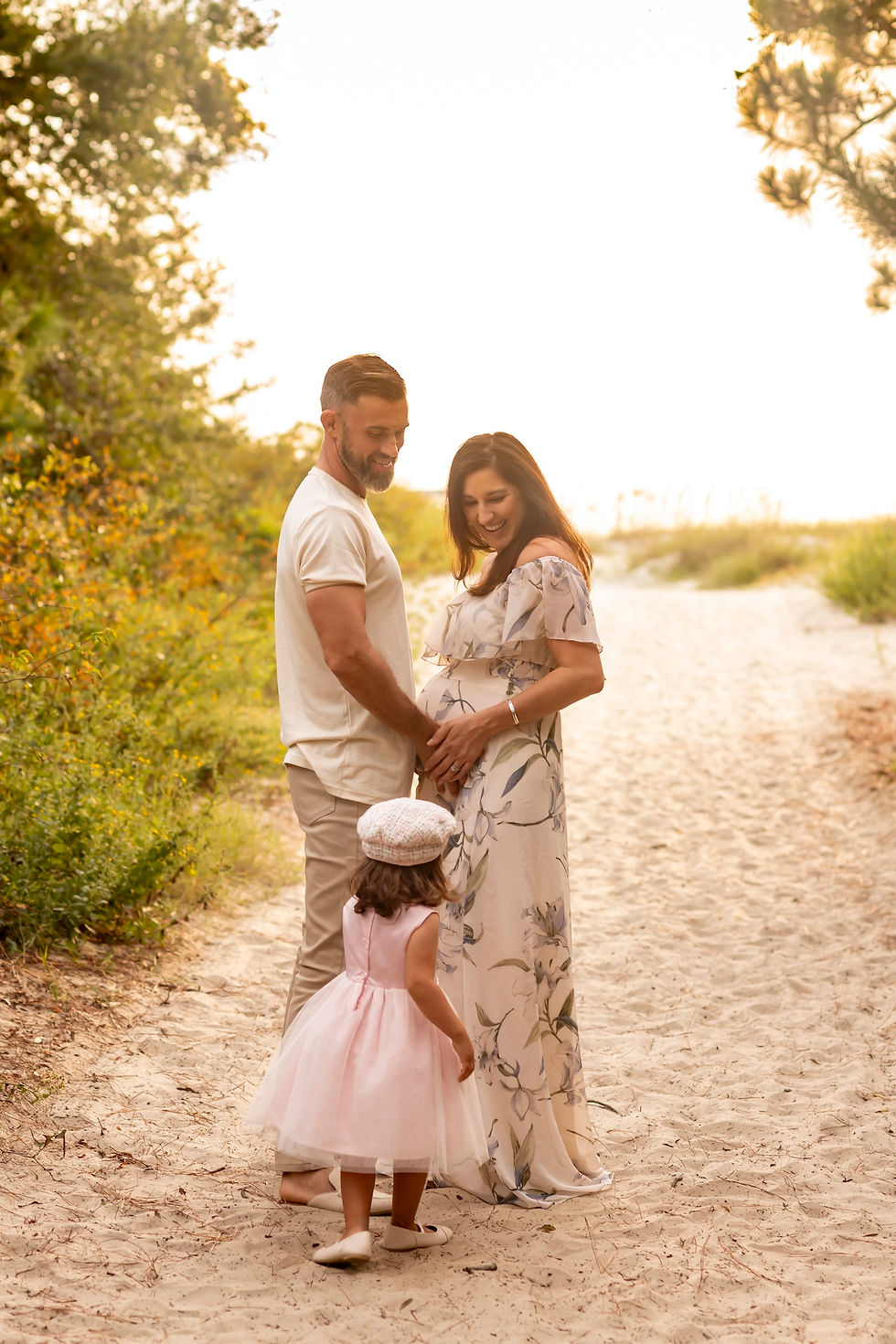 The Elwood family's family portraits on Tybee Island Beach in Savannah, Georgia.