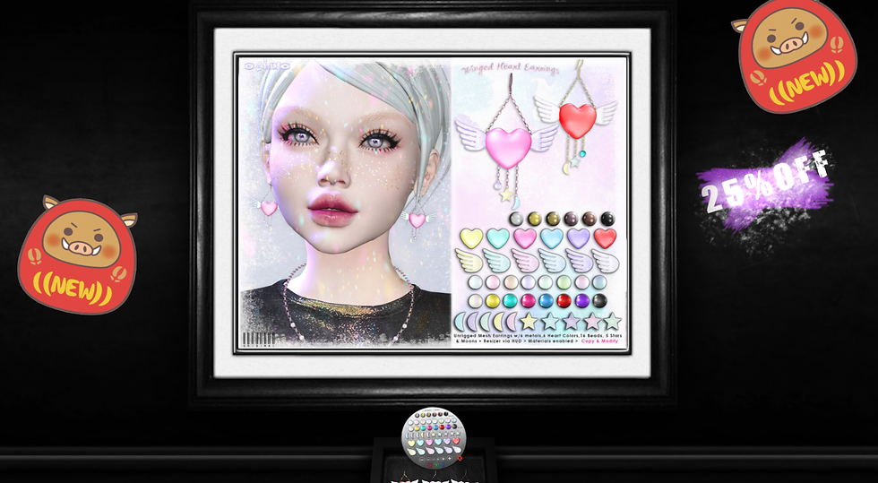 [ bubble ] Winged Heart Earrings