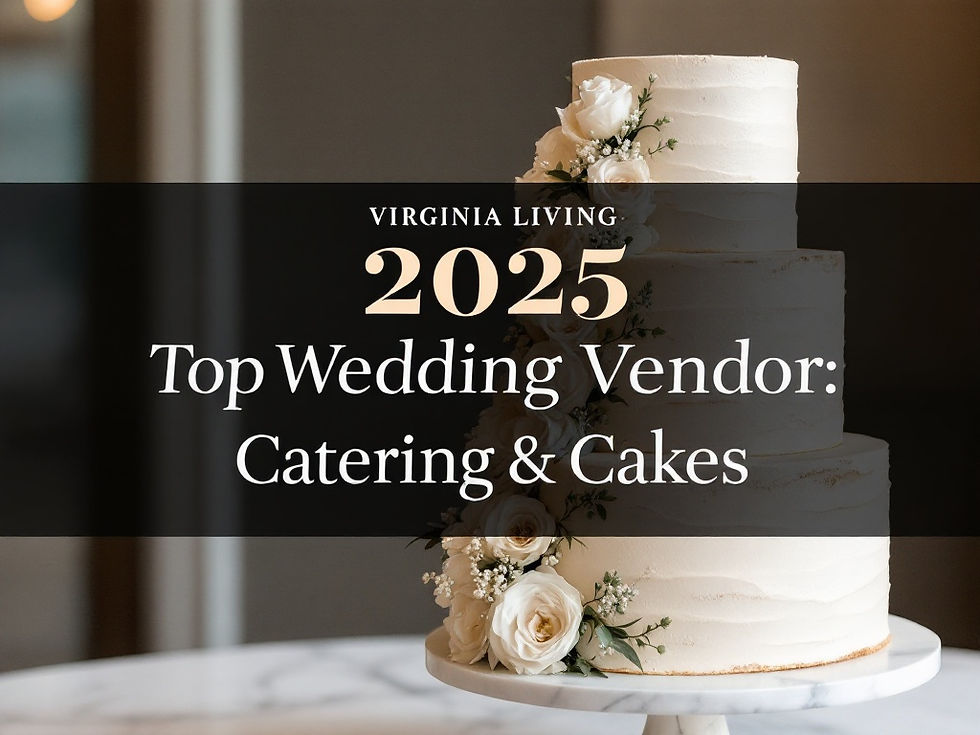Custom three-tier wedding cake by Claire's Cake Co, Virginia Living Top Wedding Vendor in Monterey V