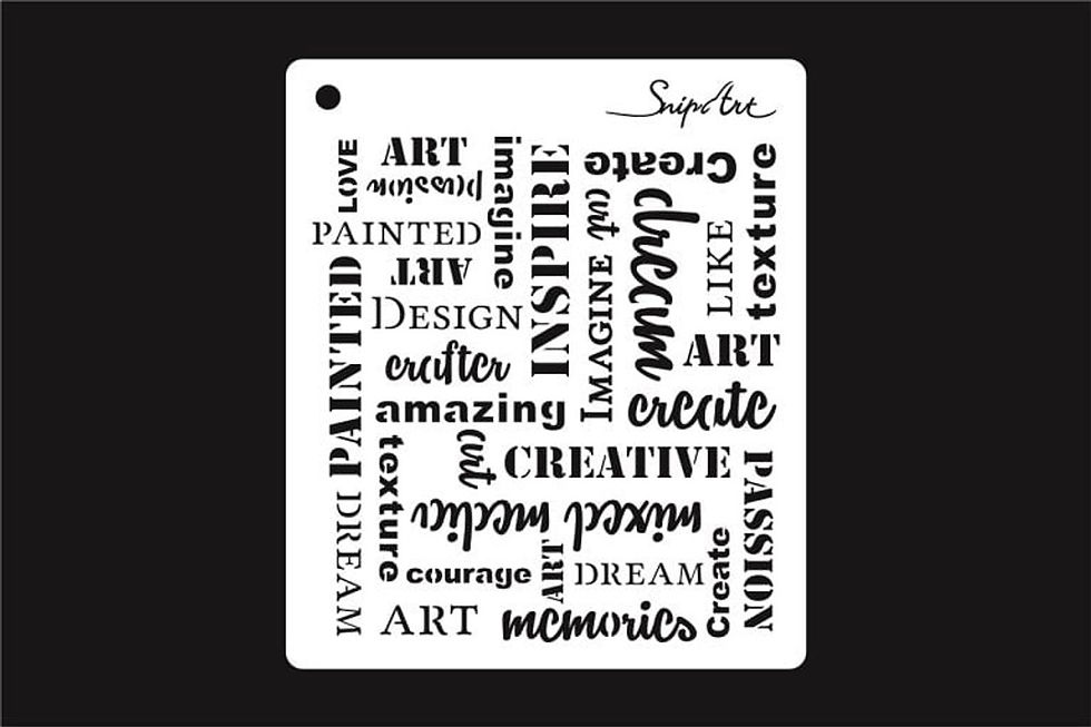 Snipart Stencil Creative Words 15 cm x 15 cm Vintage Retail
