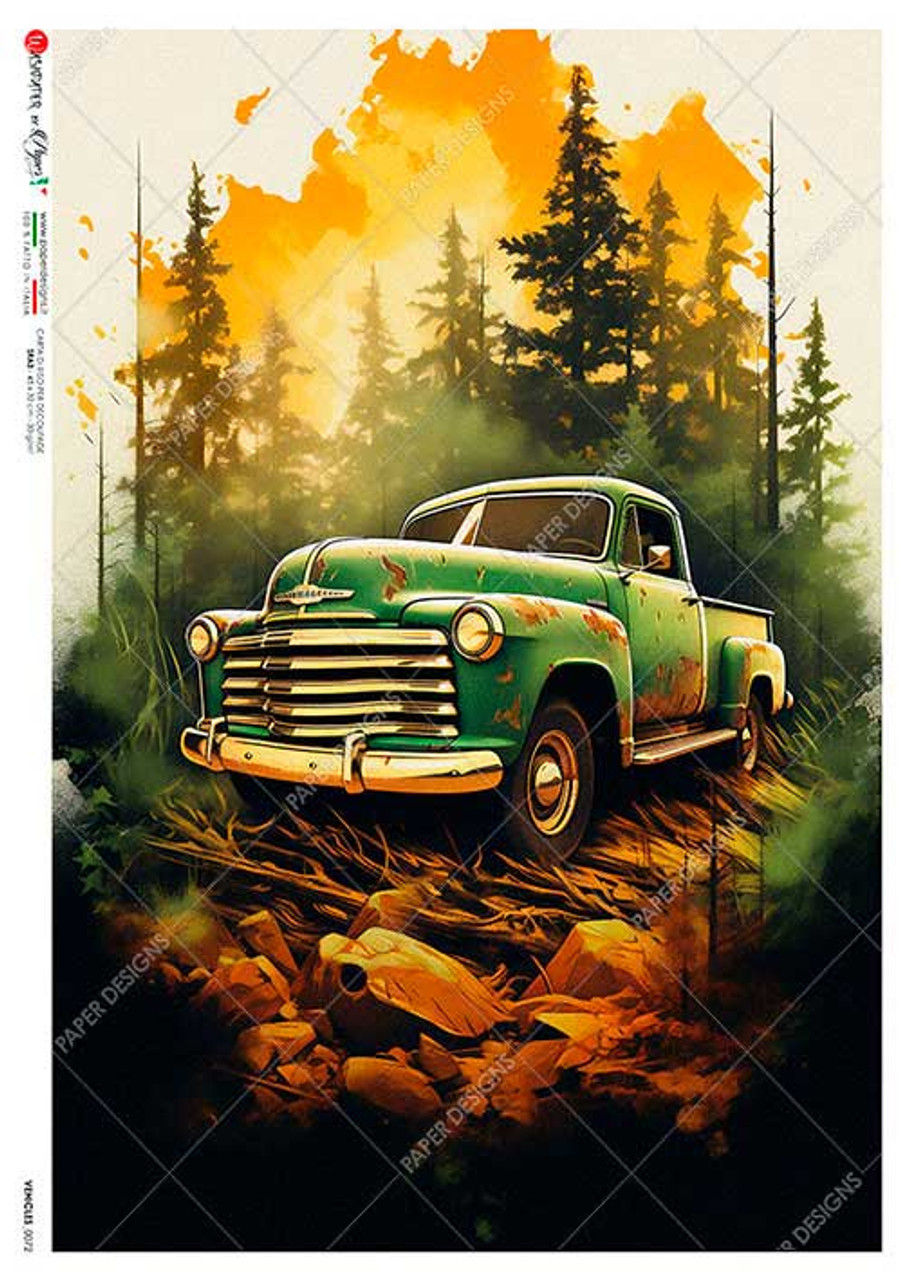 2939-A4 Classic Green Chevy Truck