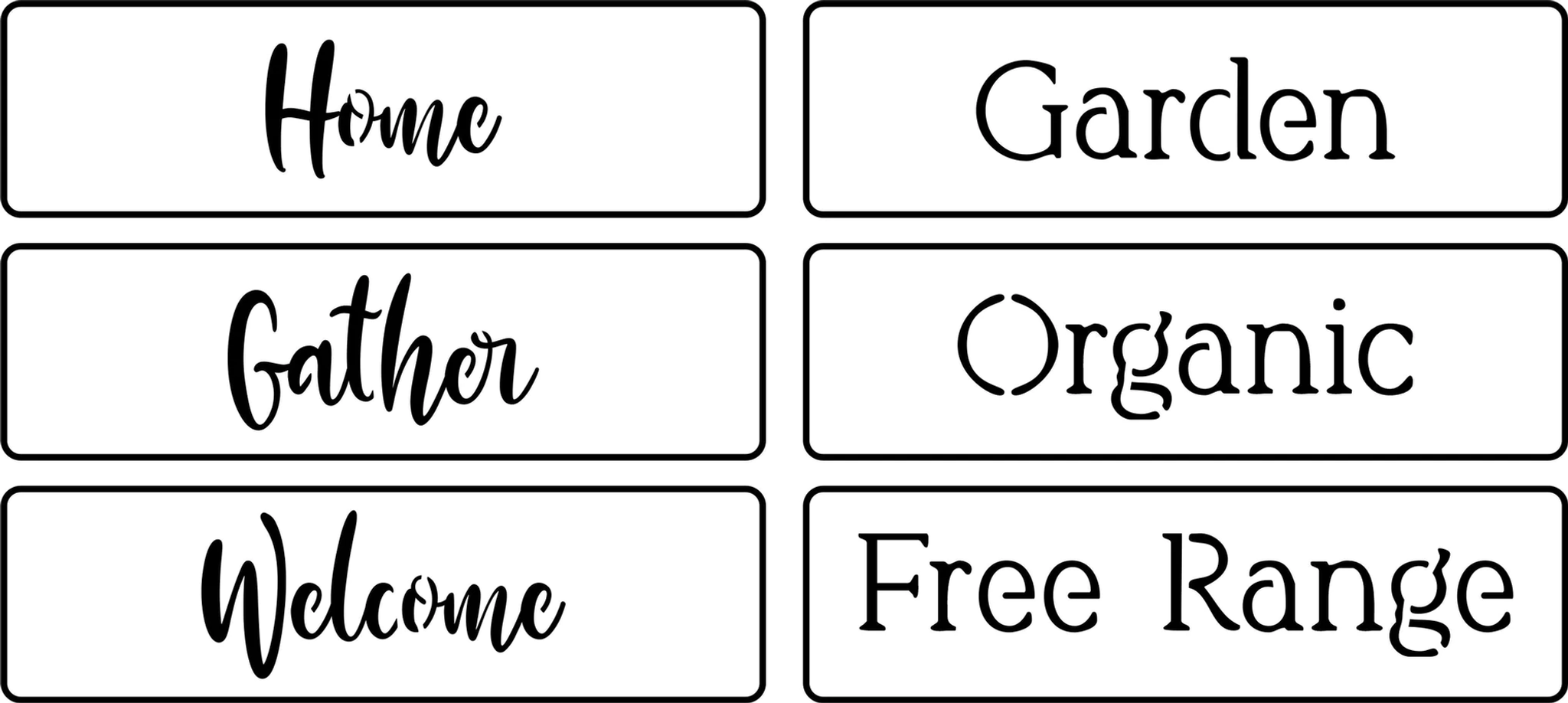 Visible partial words 'nc, er, rme, Ga, Org, Free' in white rectangles.