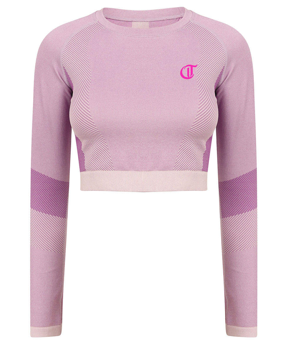 Miniature : Crop Top Ladie's Seamless Panelled Ls