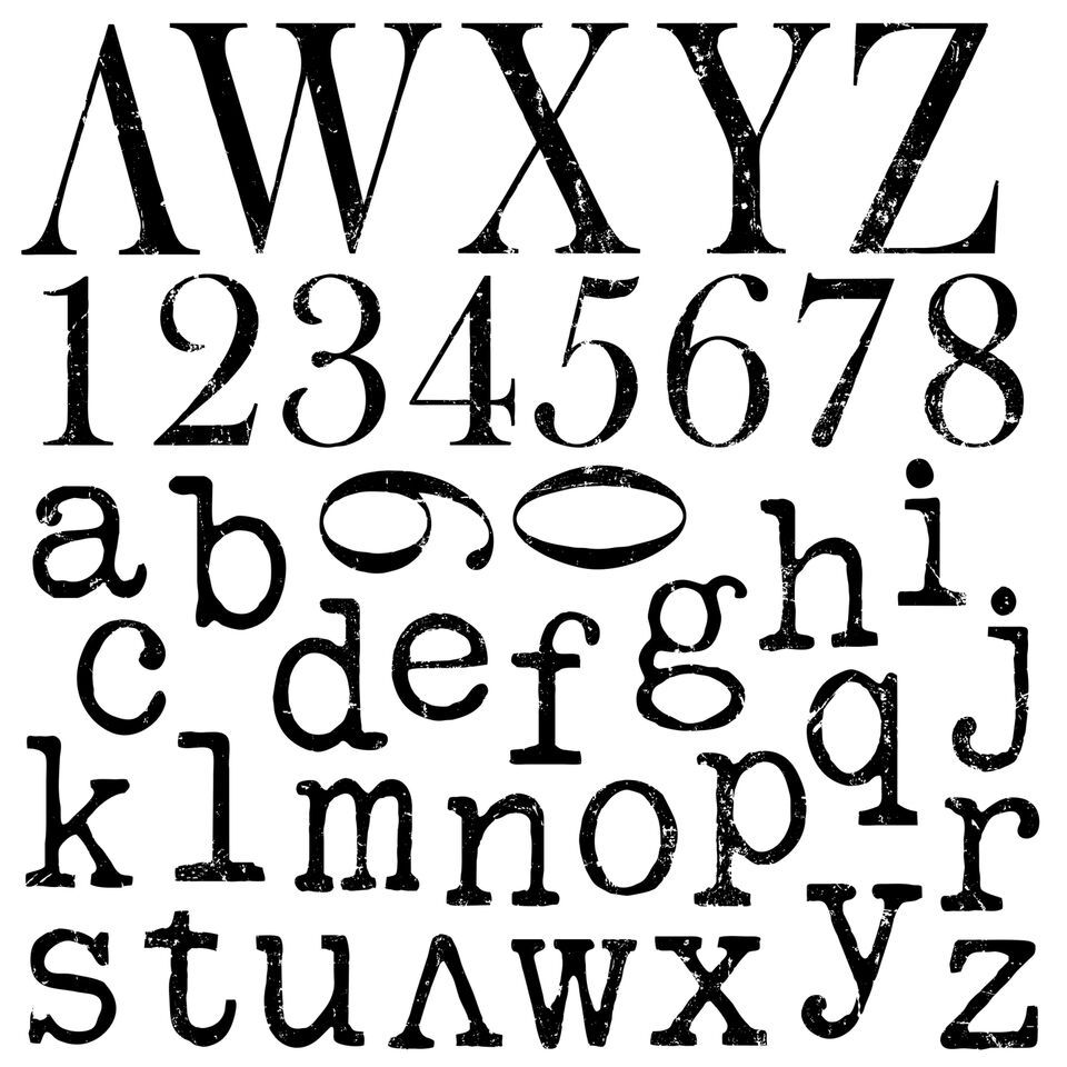 IOD Decor Stamps - Typesetting B 12" x 12"