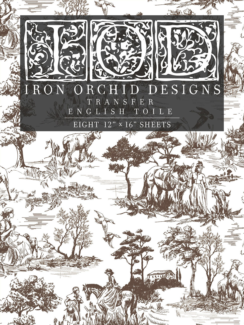 Thumbnail: Iron Orchid Designs Transfer English Toile, eight 12" x 16" sheets.