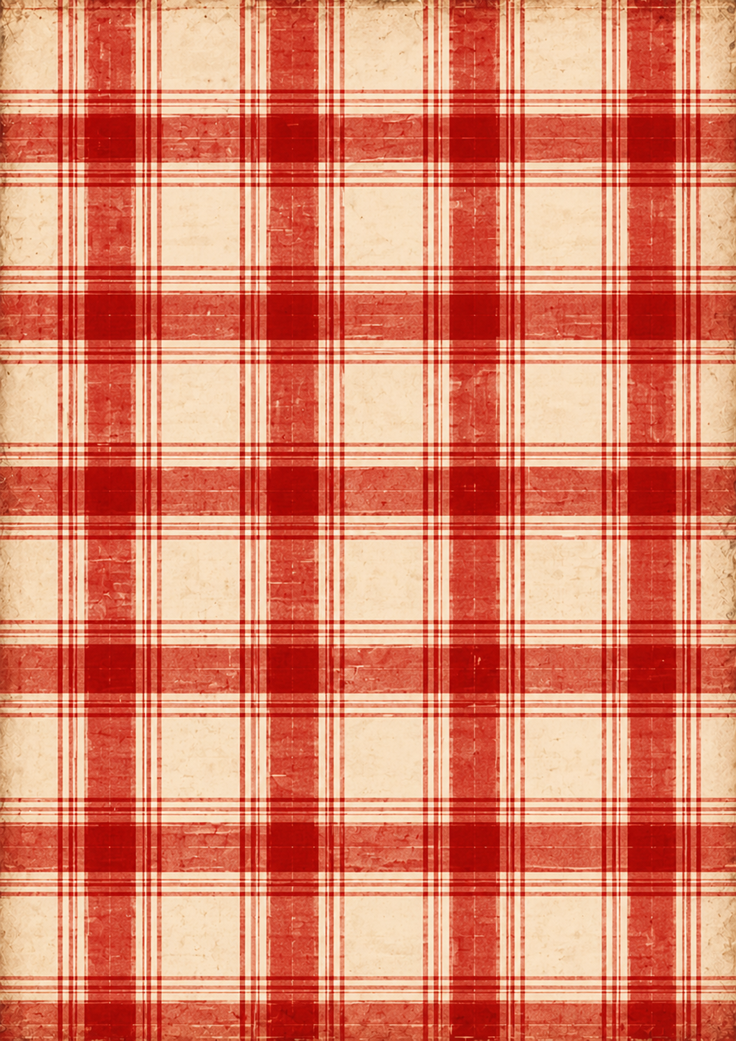 Large Plaid Red & Beige DP52