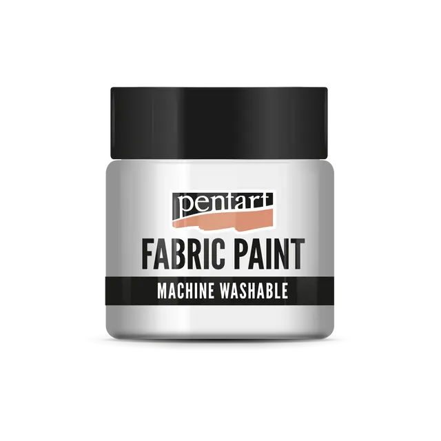 Pentart FABRIC PAINT jar, MACHINE WASHABLE for textile art projects.