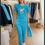 Thumbnail: Woman in teal Easter bunny pajama set