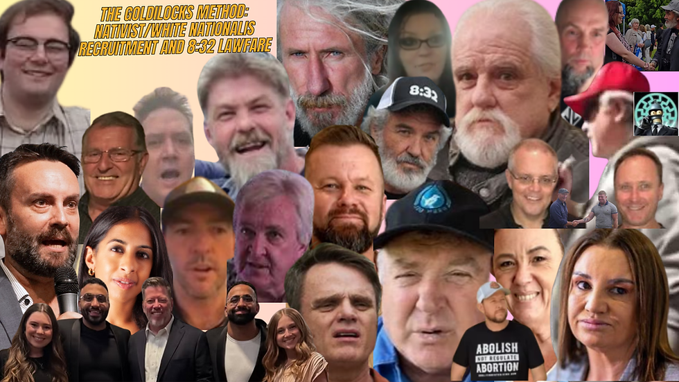 The Goldilocks Method: Nativist/White Nationalis Recruitment and 8:32 Lawfare