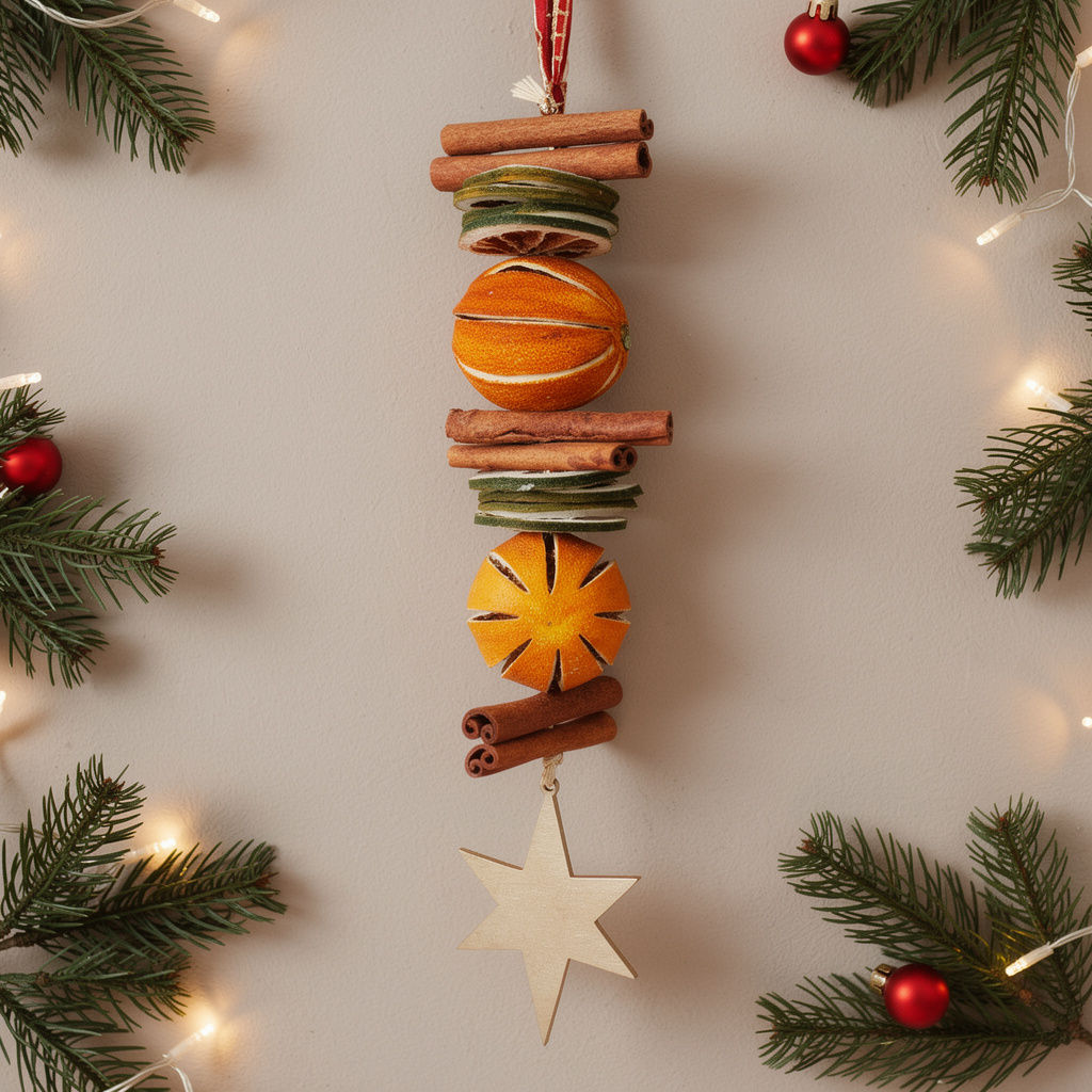Dried Orange And Green Orange Slice Garland