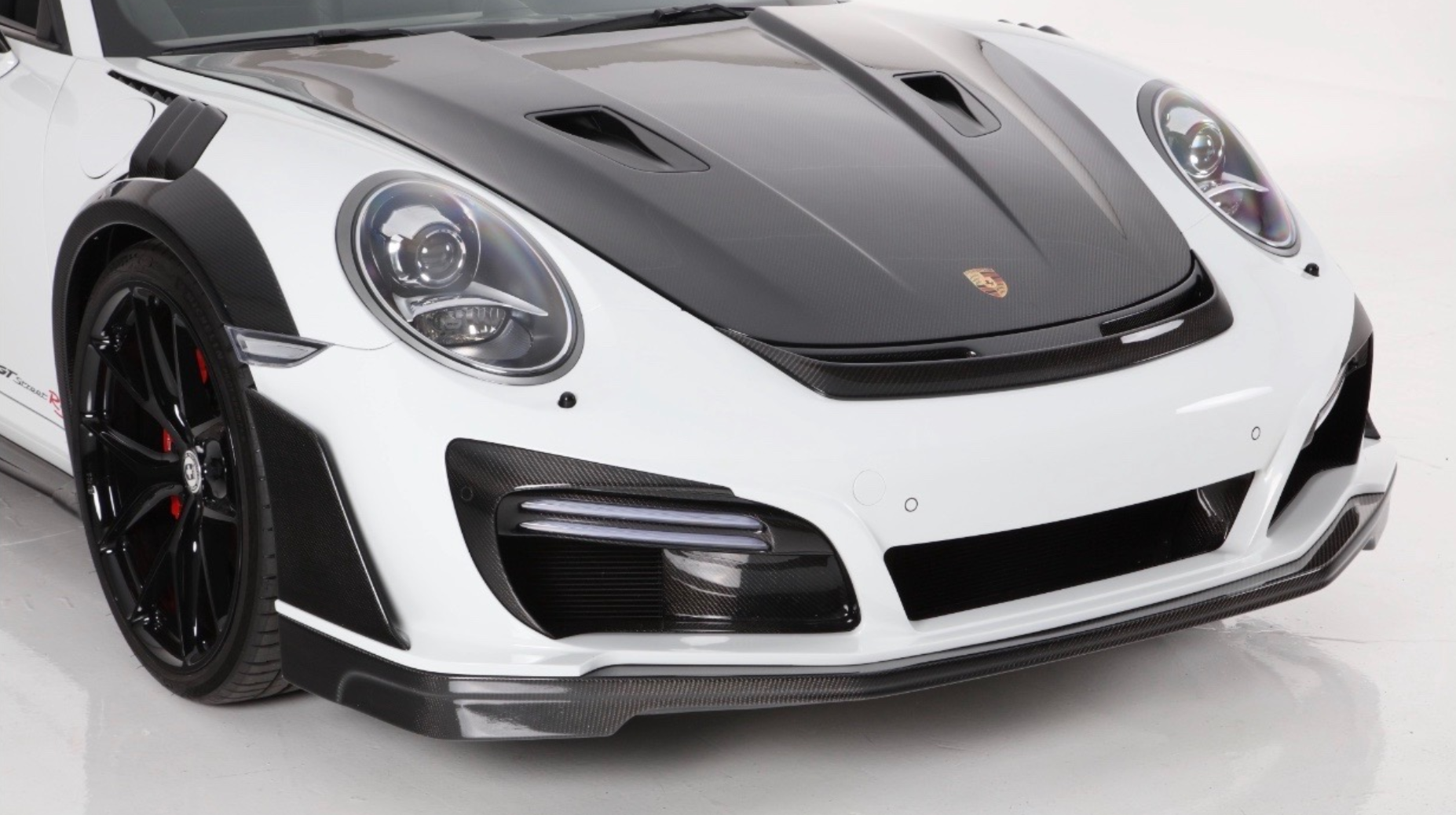 PORSCHE WICKED-7 GT STREET VERSION RS FRONT BUMPER, WITH CARBON FIBER ACCENTS