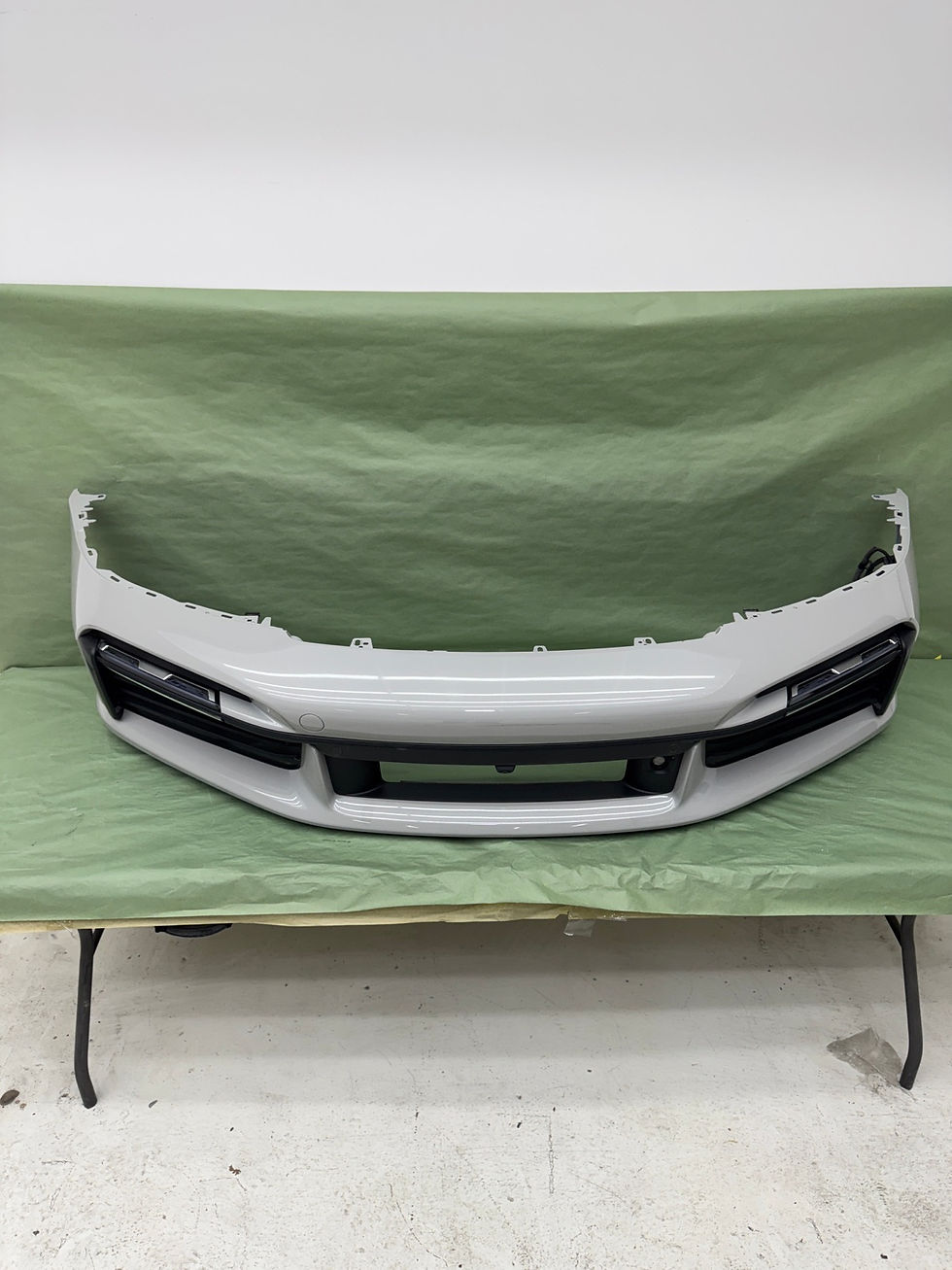 Thumbnail: Porsche OEM Factory Turbo S front bumper, with limited attachments in chalk