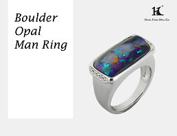 Boulder Opal ring, Opal rings, Queensland opal, Australian Opal ring, Boulder Opal, 恆豐, HFO, 蛋白石, 澳寶, 歐泊, 戒指, silver ring, 14K gold rings