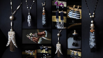 Decorative textile tassels and pompons used in jewellery and accessories, showcasing hand embroidery and finishing techniques