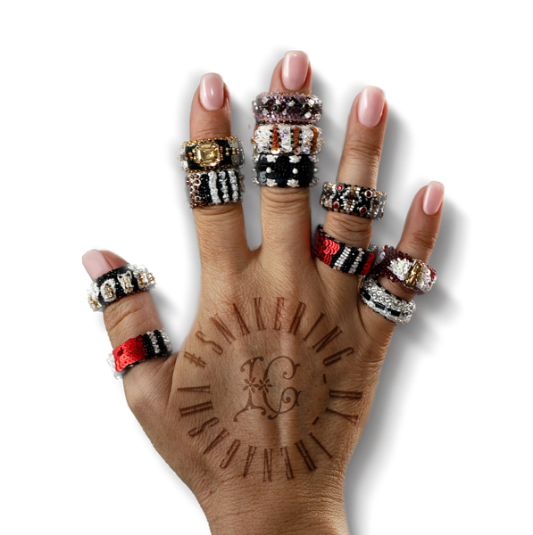 Beautiful beading rings inspired by snake patterns.  You will learn how to create a beaded base for 