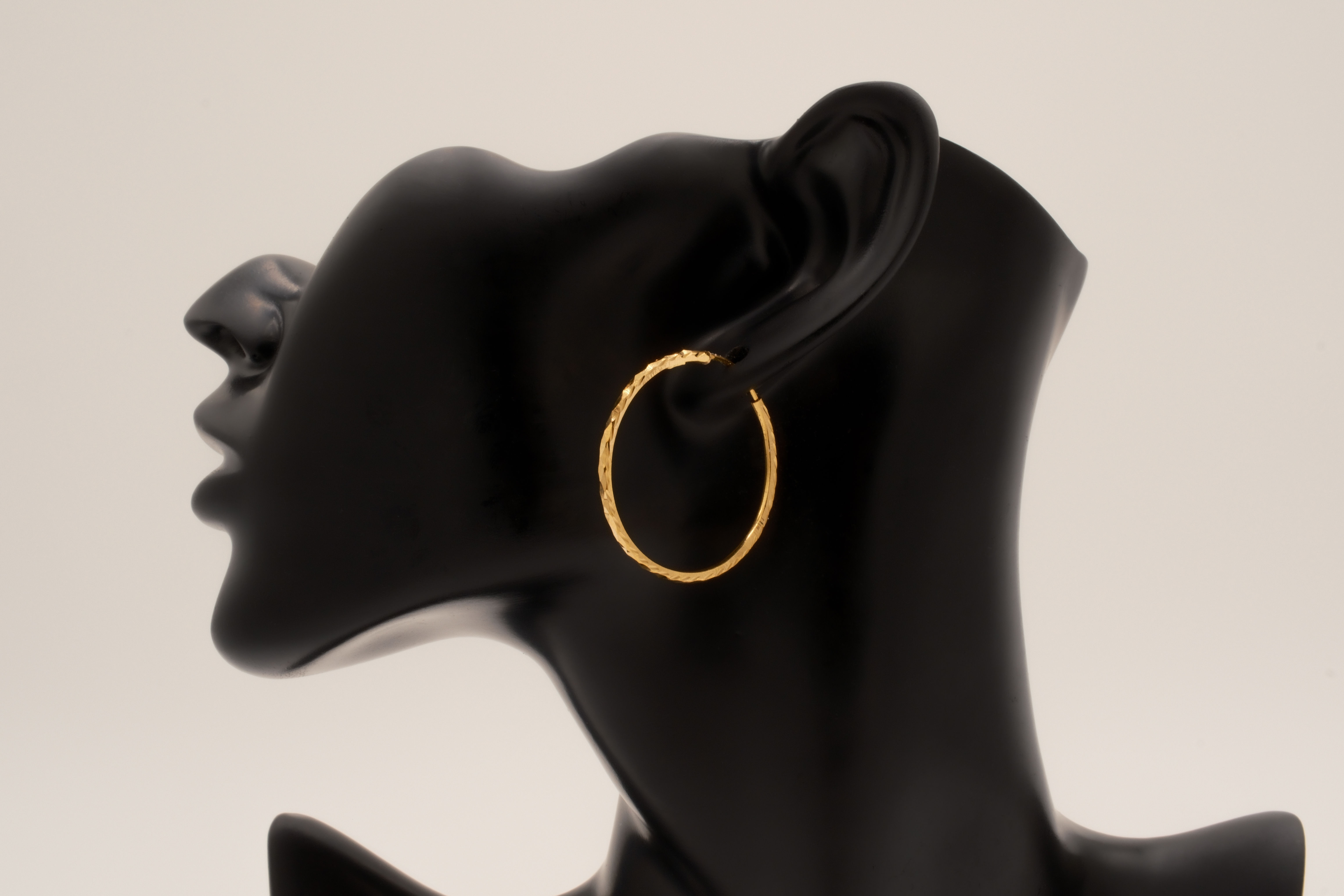 Diamond Cut Gold Hoop Earrings