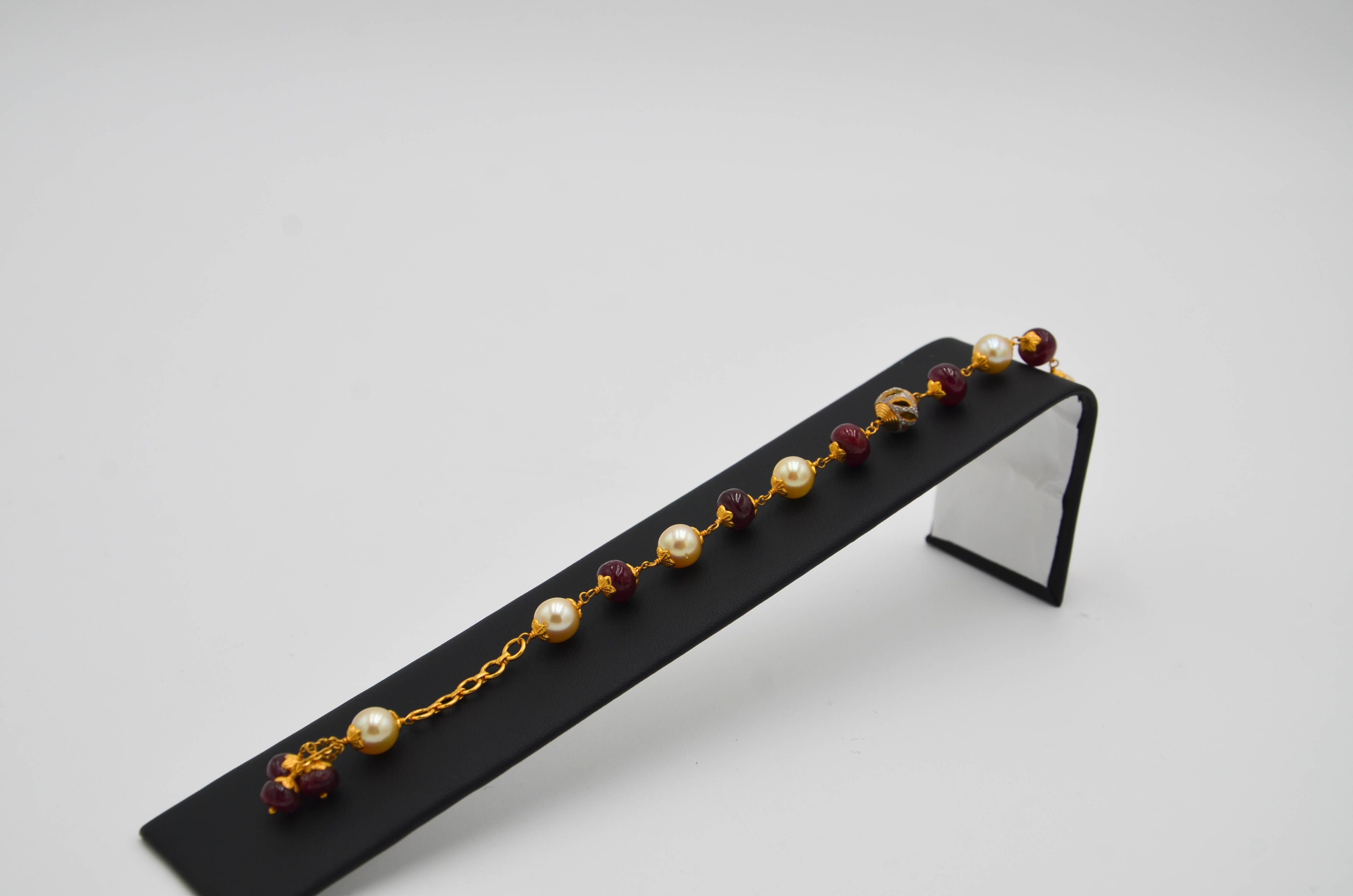 Ruby Pearl Bracelet
