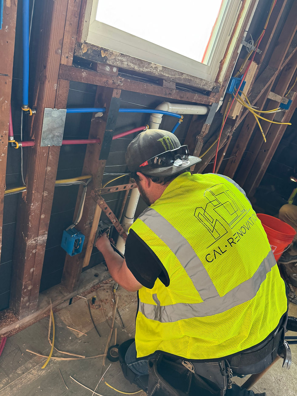 PEX-A hot and cold water supply lines installed during residential re-piping