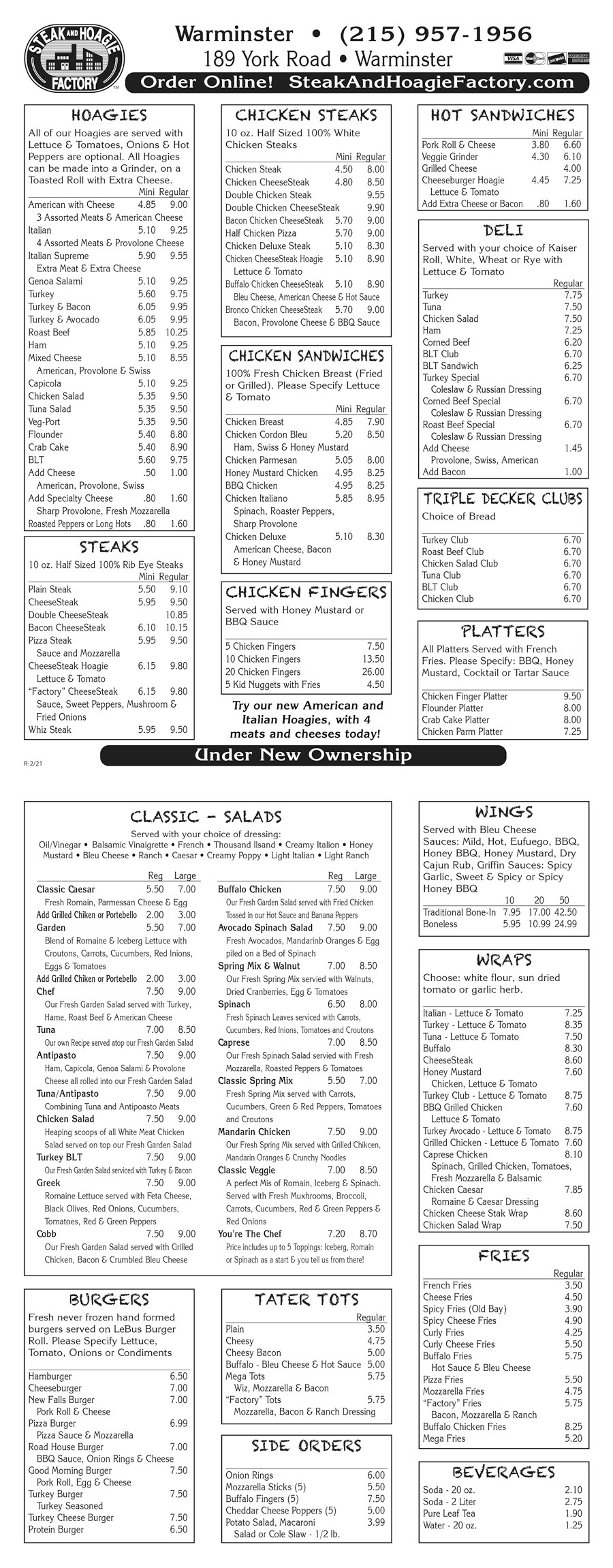 Steak and Hoagie Factory storeswarminster