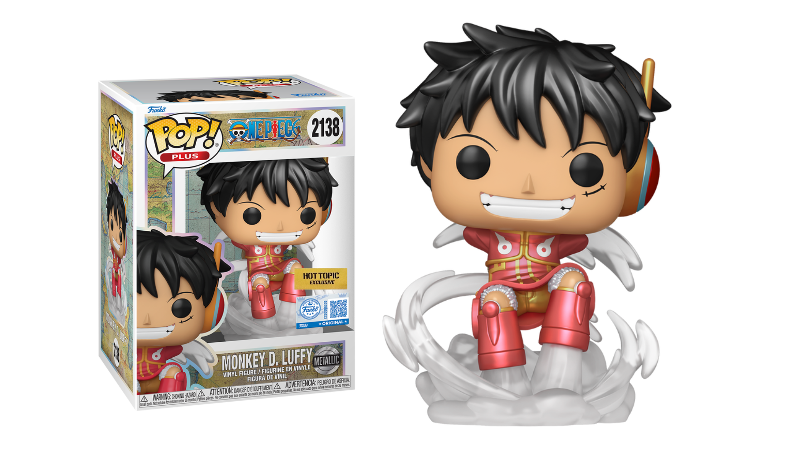 One Piece : Monkey D. Luffy  (Metallic) Hot Topic , Funko pop # 2138