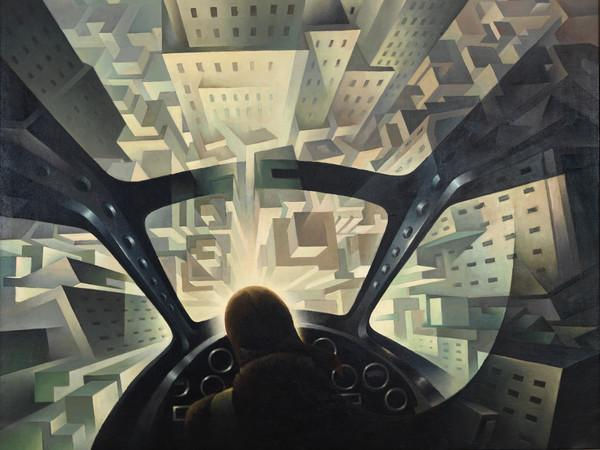 aeropittura by tullio crali nose dive on the city