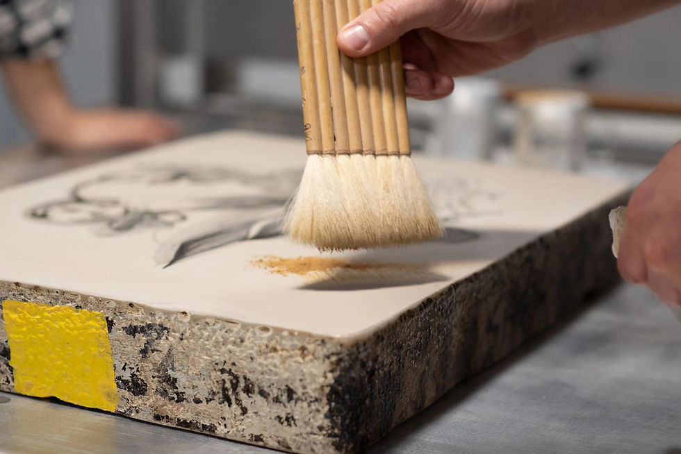 the process in a lithography press