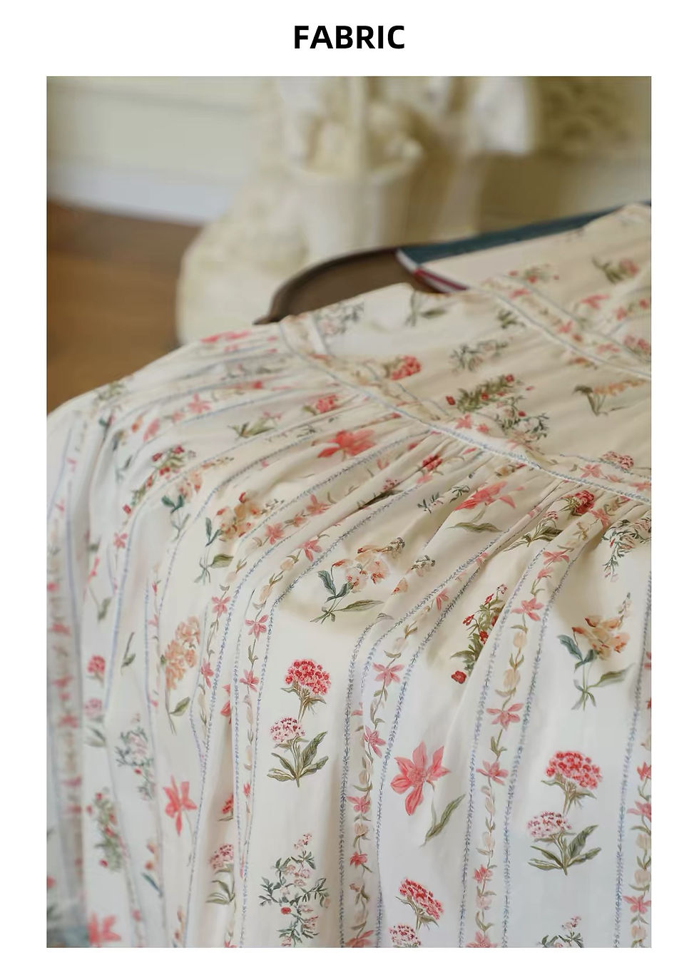 Thumbnail: Organic Cotton Floral Midi Dress, Cottagecore Square Neck Dress