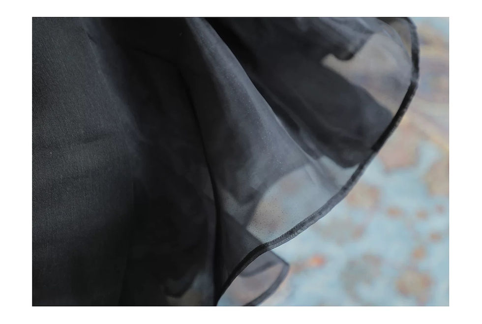 Thumbnail: Black Embroidered Mini Dress, Square Neck