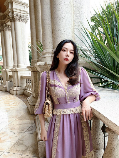 Thumbnail: CLEARANCE-Vintage Inspired Palace Lace Dress. Retro Dress. Summer Dress