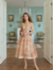Floral Midi Cotton Lined Summer Dress, Vintage Garden Party Sleeveless Dress