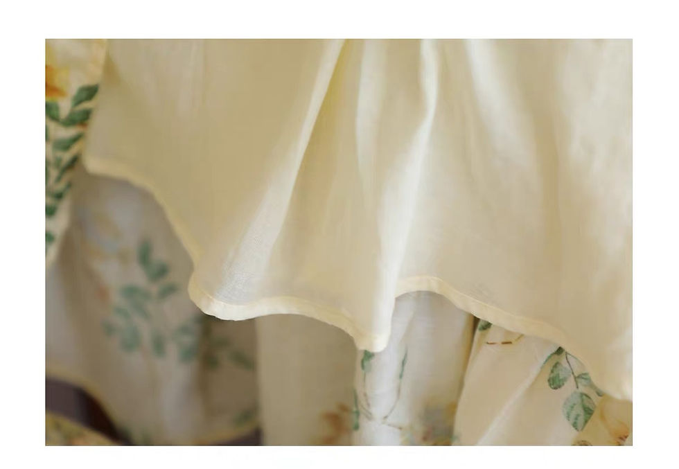 Thumbnail: Floral Tencel Midi Dress, Cotton Lined Square Neck Garden Party Dress, Hand Bead
